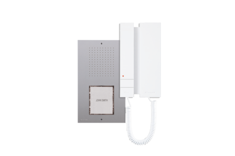 Kit de audio unifamiliar, 2 Hilos, con Placa Ciao y telefonillo Mini (2812W), Para superficie, IP54 Kit de audio unifamiliar, 2 Hilos, con Placa Ciao y telefonillo Mini (2812W), Para superficie, IP54