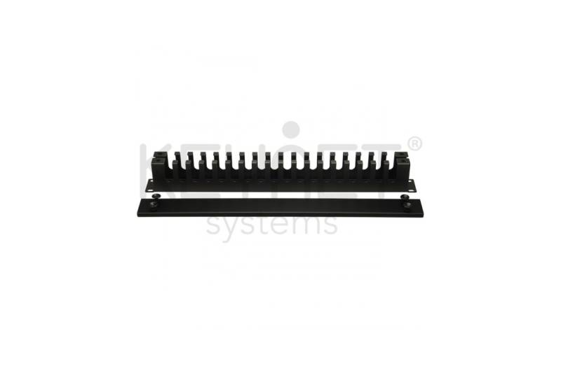Organizador cables metal 19" 1U con tapa cierre 4 presillas Organizador cables metal 19" 1U con tapa cierre 4 presillas