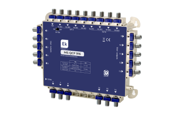 Multiswitch de 9 x 16 en estrella/final de cascada. 9 entradas (8 SAT + 1 TER), 16 salidas usuario.