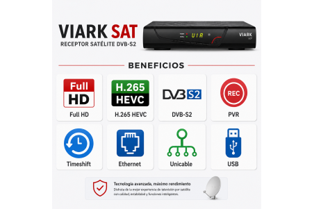 VIARK SAT HD - Decodificador Satélite Full HD
