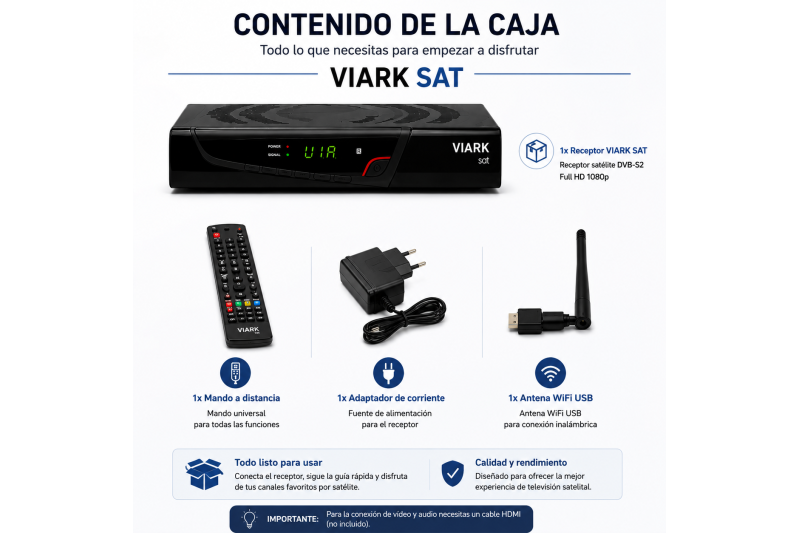 VIARK SAT HD - Decodificador Satélite...