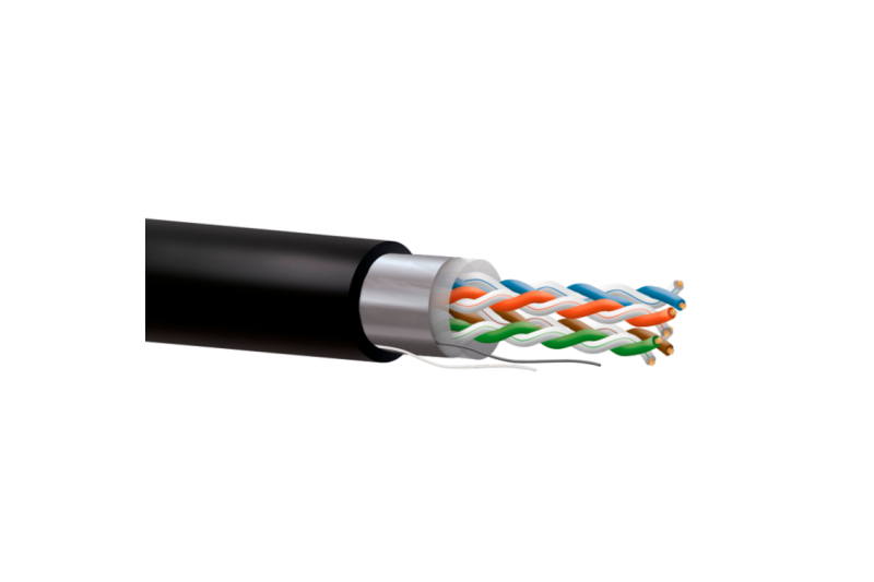 Cable CAT5e FTP, Cobre, CPR-FCA, Polietileno (exterior), negro. Bobina 305mts. Cable CAT5e FTP, Cobre, CPR-FCA, Polietileno (exterior), negro. Bobina 305mts.