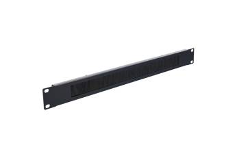 Panel metálico con cepillo para racks 19", 1U, atornillado.